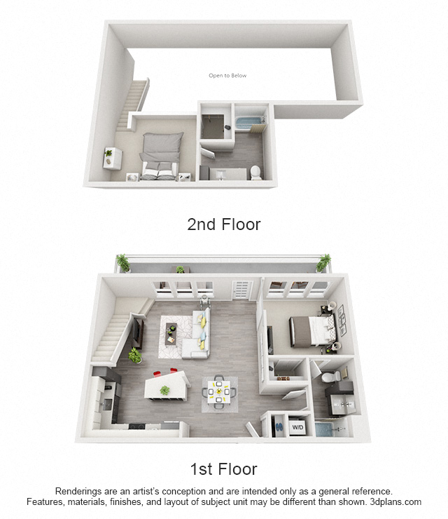 Floor plan for 2 beds, 2 baths, 1150 sqft